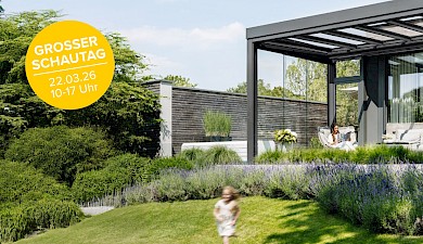 Schautag 2026, attraktive Frühjahrsaktionen, Glasfaltwände, Terrassendächer, Wintergärten, Türen, Fenster, Gartenhäuser